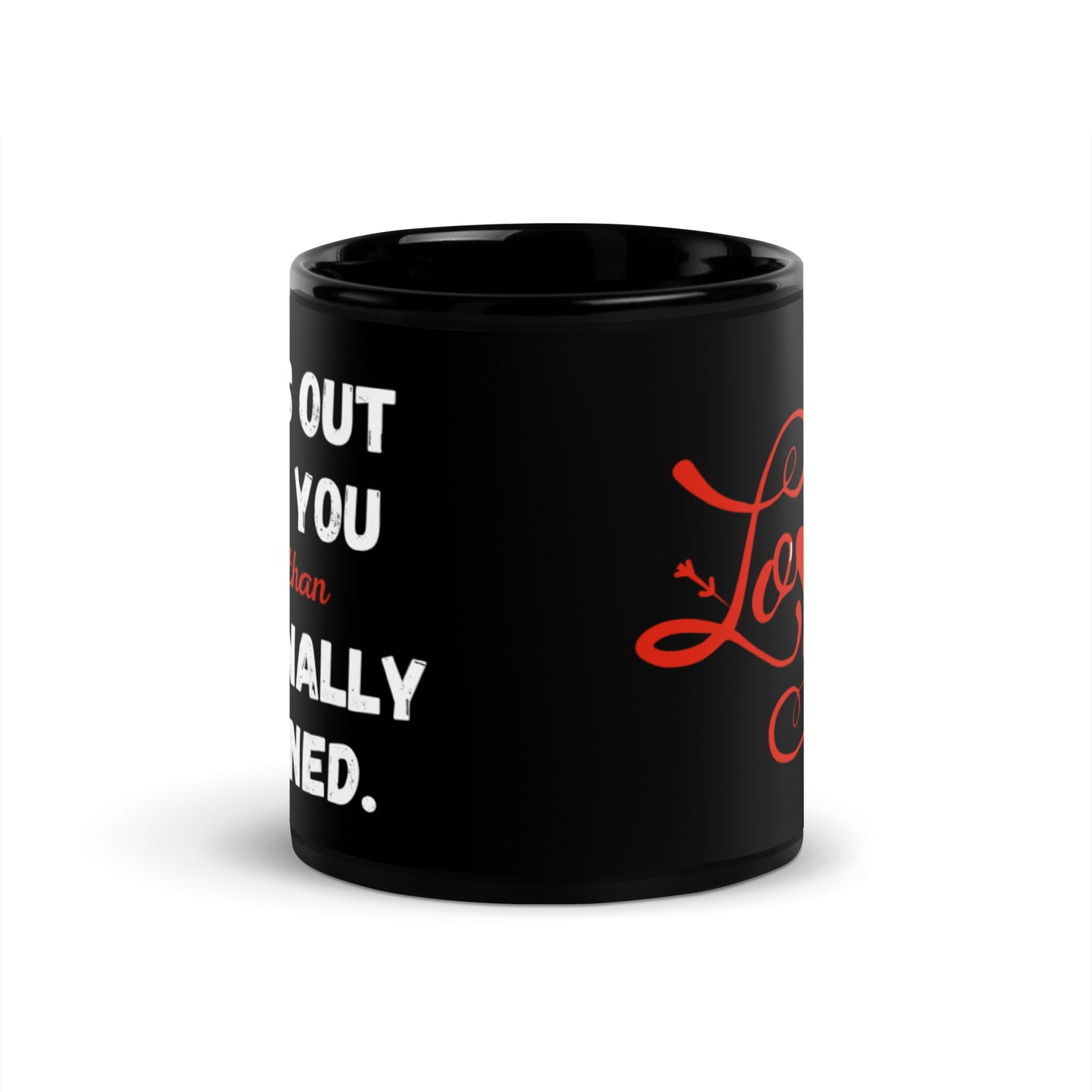 Love You More Black Mug